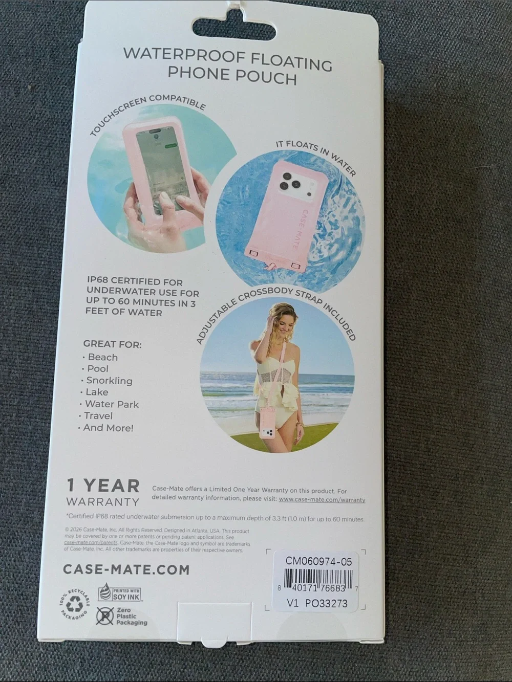 case-mate Waterproof Phone Pouch - Light Pink